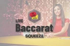 Baccarat Squeeze by Evolution, showcased at wishwincasino.pl – game logo
