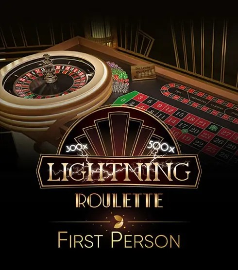 First Person Lightning Roulette slot visual from Evolution available on wishwincasino.pl