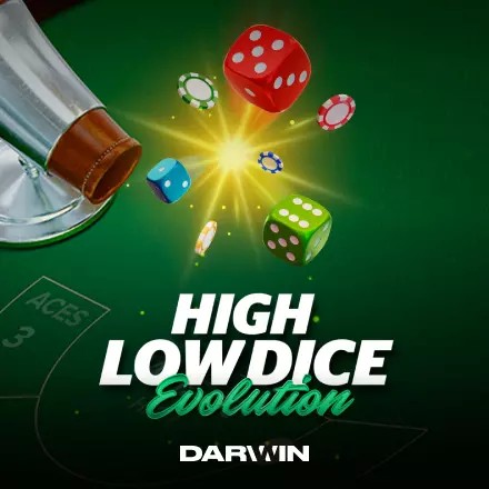Table Games logo of High Low Dice Evolution from Darwin Gaming at WishWin Casino