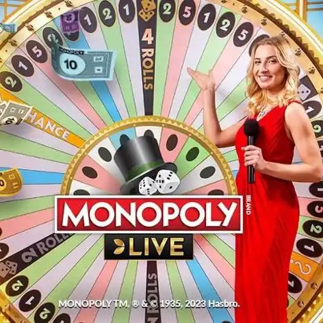 Monopoly Live online game logo by Evolution on wishwincasino.pl