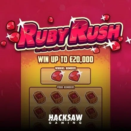 Ruby Rush game by Hacksaw Gaming – logo hosted on WishWin Casino